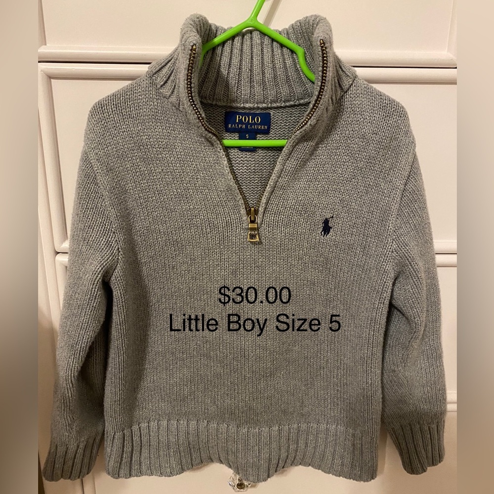 🥂Boys Ralph Lauren Polo Knit Sweater Quarter Zip🥂
